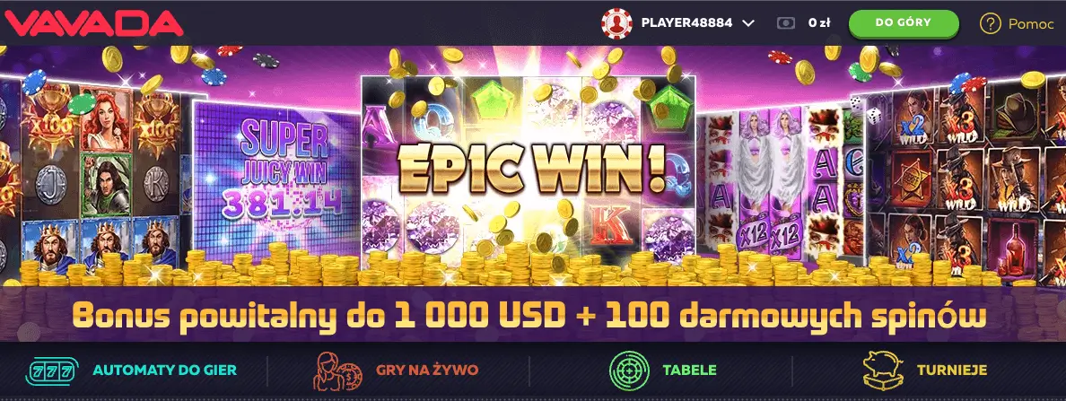 Ilustracja oferty bonusowej i nagród programu lojalnościowego kasyna Vavada