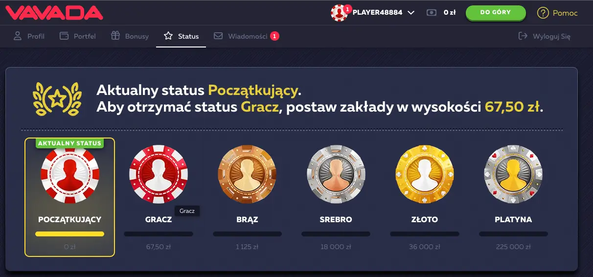 Zrzut ekranu przedstawiający interfejs gier i lobby kasyna online Vavada